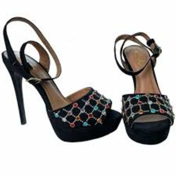 BRAND NEW QUPID JEWEL HIGH HEEL STILETTOS ADJUSTABLE ANKLE STRAP OPEN TOE SANDAL - Picture 16 of 16